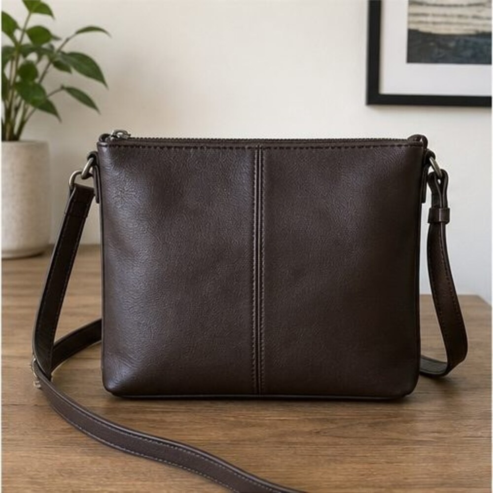 Espresso Zip Crossbody Bag